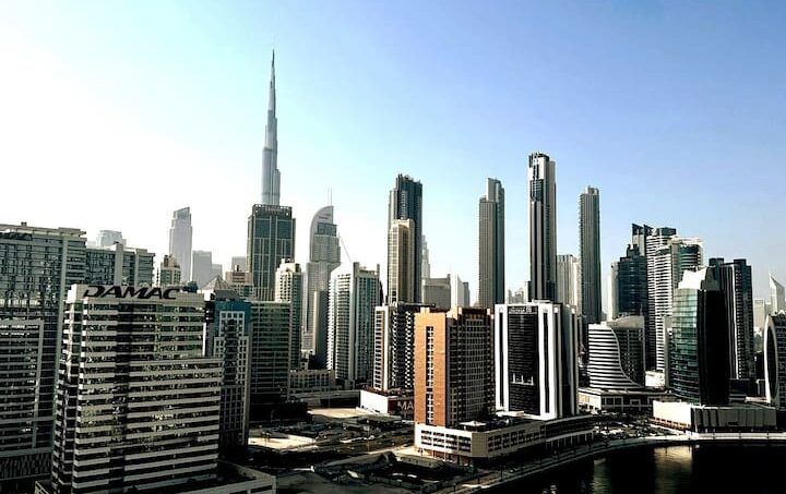 Waterfront apartment with Burj Khalifa view