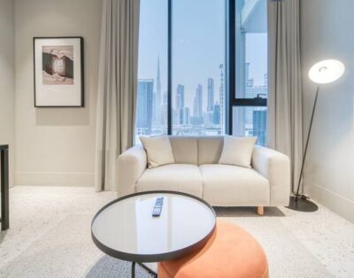 Modern Studio Apt w/ Burj Khalifa View